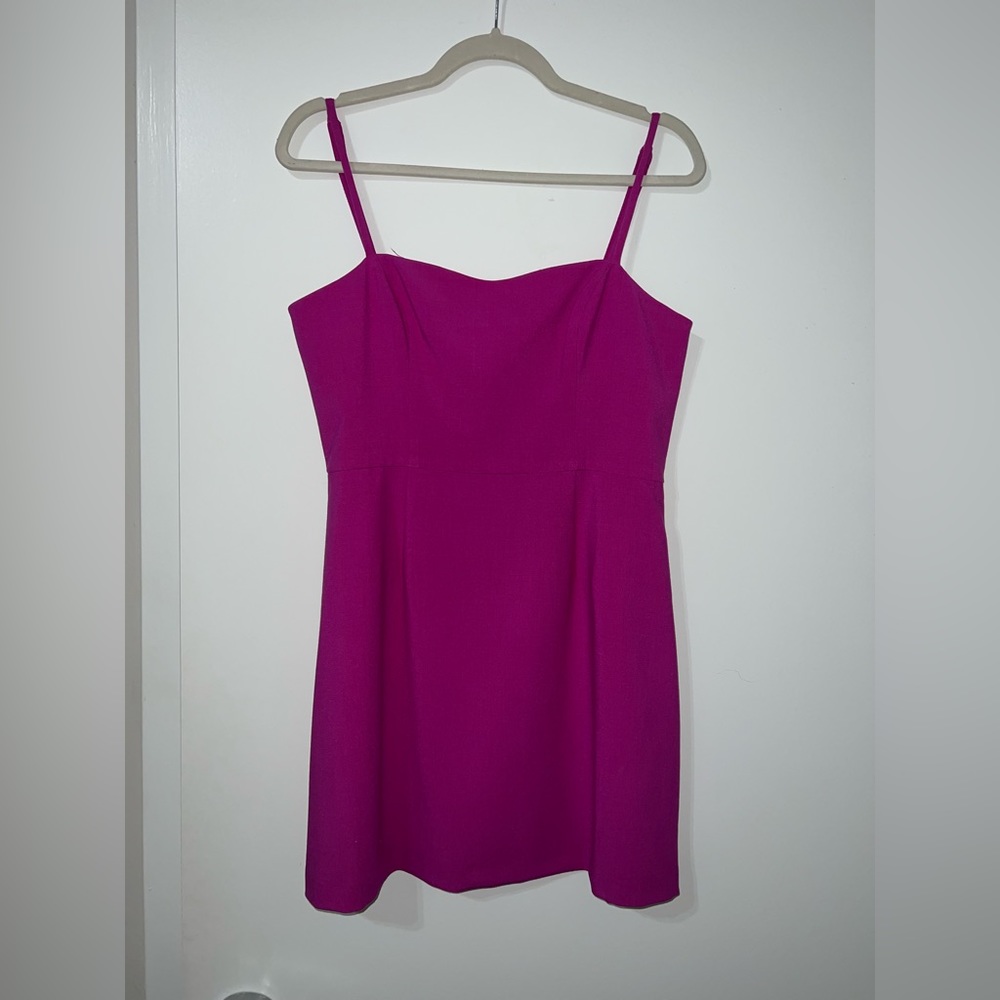 Magenta Spaghetti Strapped Mini Dress